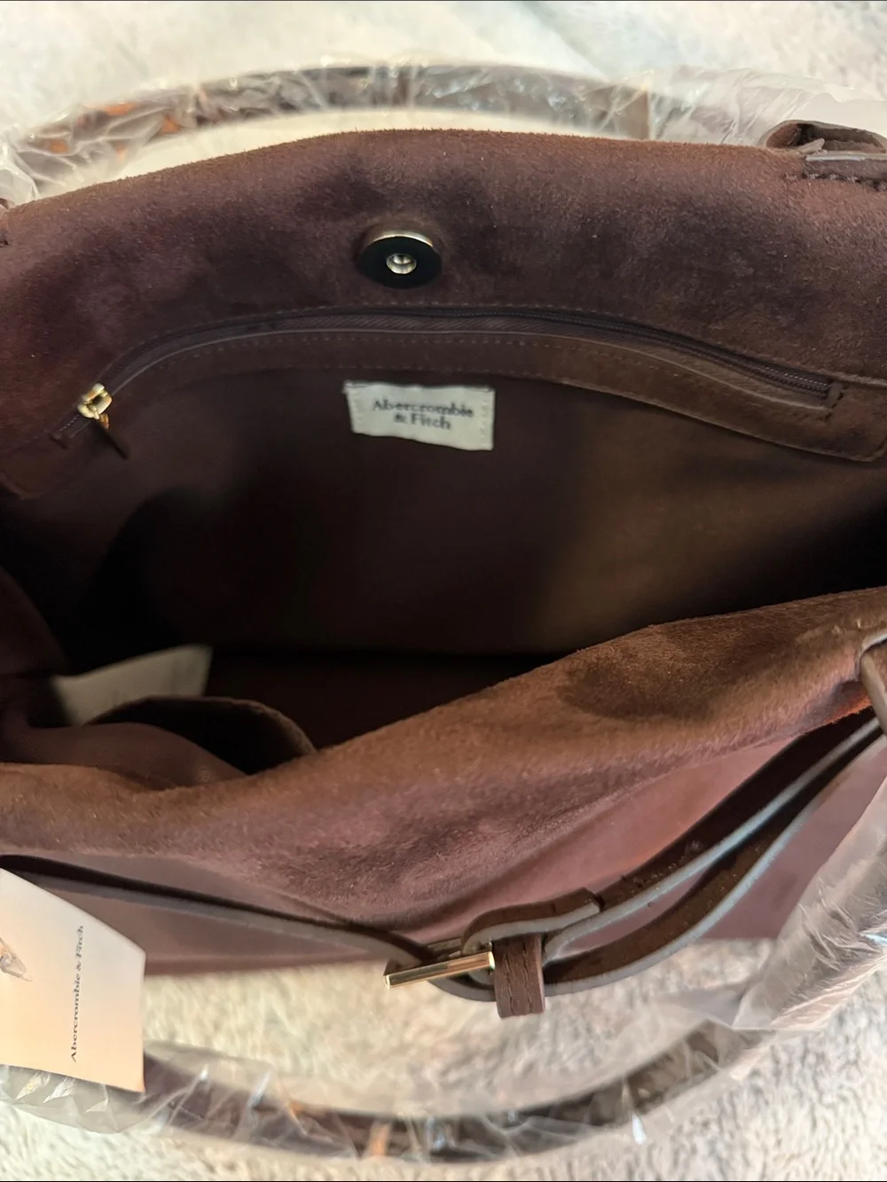 Abercrombie & Fitch Brown Suede Tote Bag